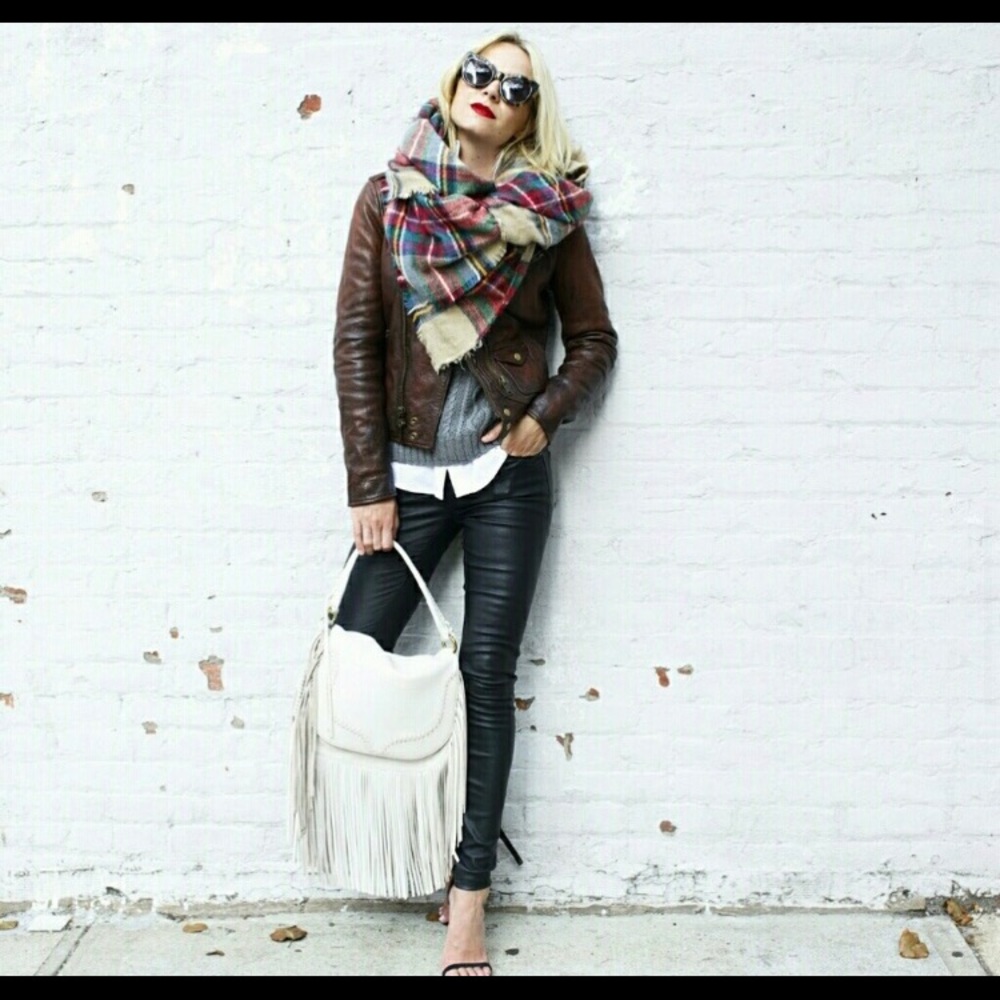 RALPH LAUREN Distressed Leather Moto JACKET